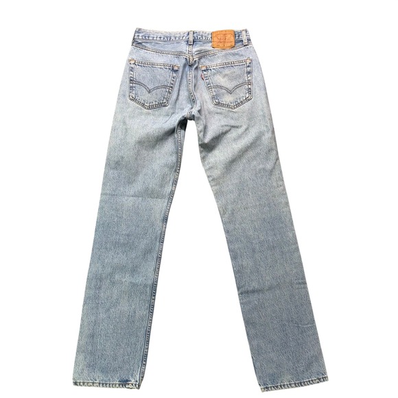 VTG Levi Strauss 501 Mens Light Wash Straight Leg Jeans W32L34 Y2K Grunge Cowboy - Picture 2 of 8